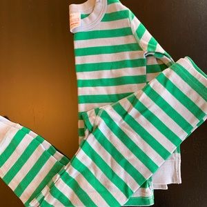 Hanna Andersson light blue/green stripe pjs